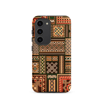 Medieval Floor Tile Patterns - Auguste Racinet Phone Case Samsung Galaxy S23 / Matte Phone Case Vibrant Geometric Pattern Earthy Tones