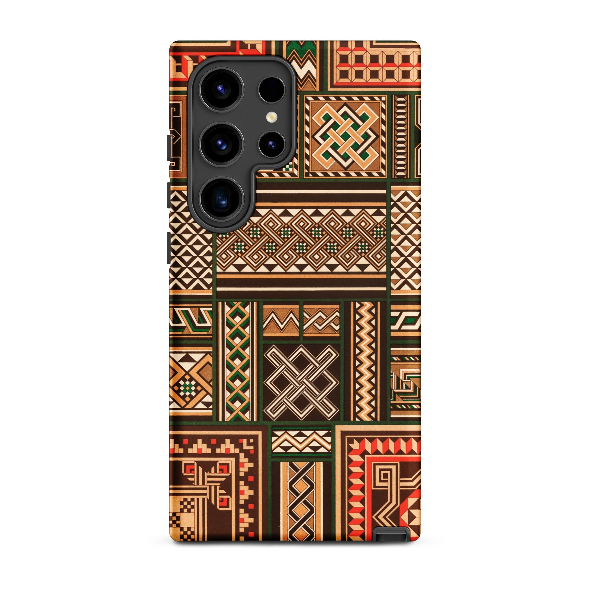 Medieval Floor Tile Patterns Auguste Racinet Samsung Case, Galaxy S24 Ultra / Matte, Smartphone Case Intricate Geometric Pattern Earthy