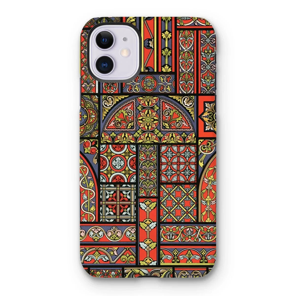 Medieval Stained Glass Windows - Auguste Racinet Iphone Case, 11 / Matte, Iphone Case Colorful Medieval Stained Glass Window Pattern