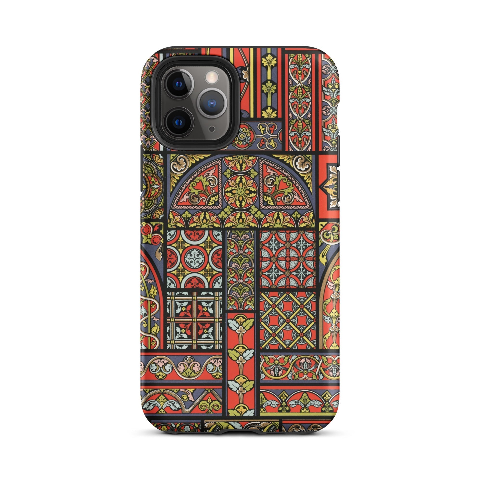 Medieval Stained Glass Windows Auguste Racinet Iphone Case, 11 Pro / Matte, Stained Glass Patterned Phone Case