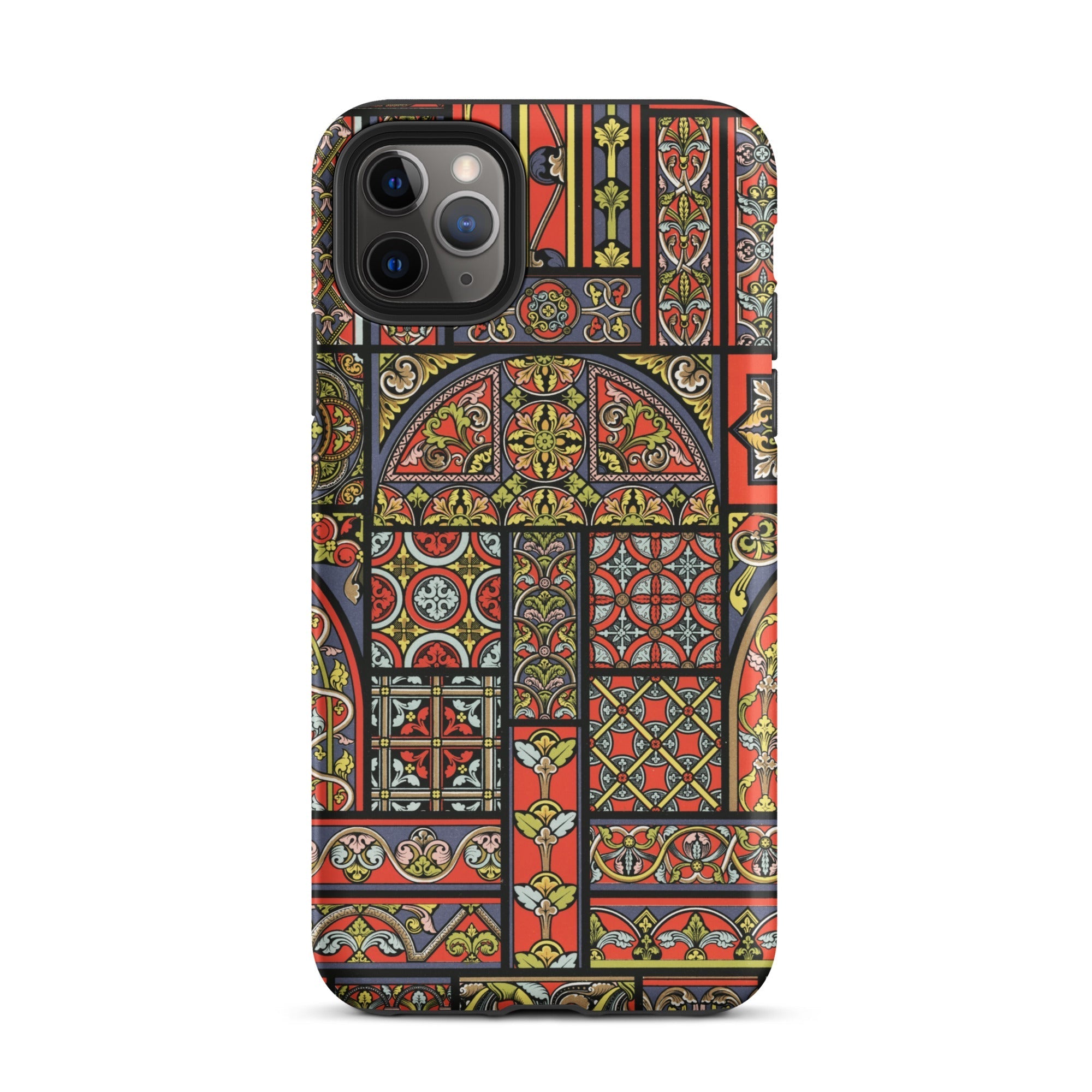 Medieval Stained Glass Windows Auguste Racinet Iphone Case, 11 Pro Max / Matte, Stained Glass Patterned Phone Case