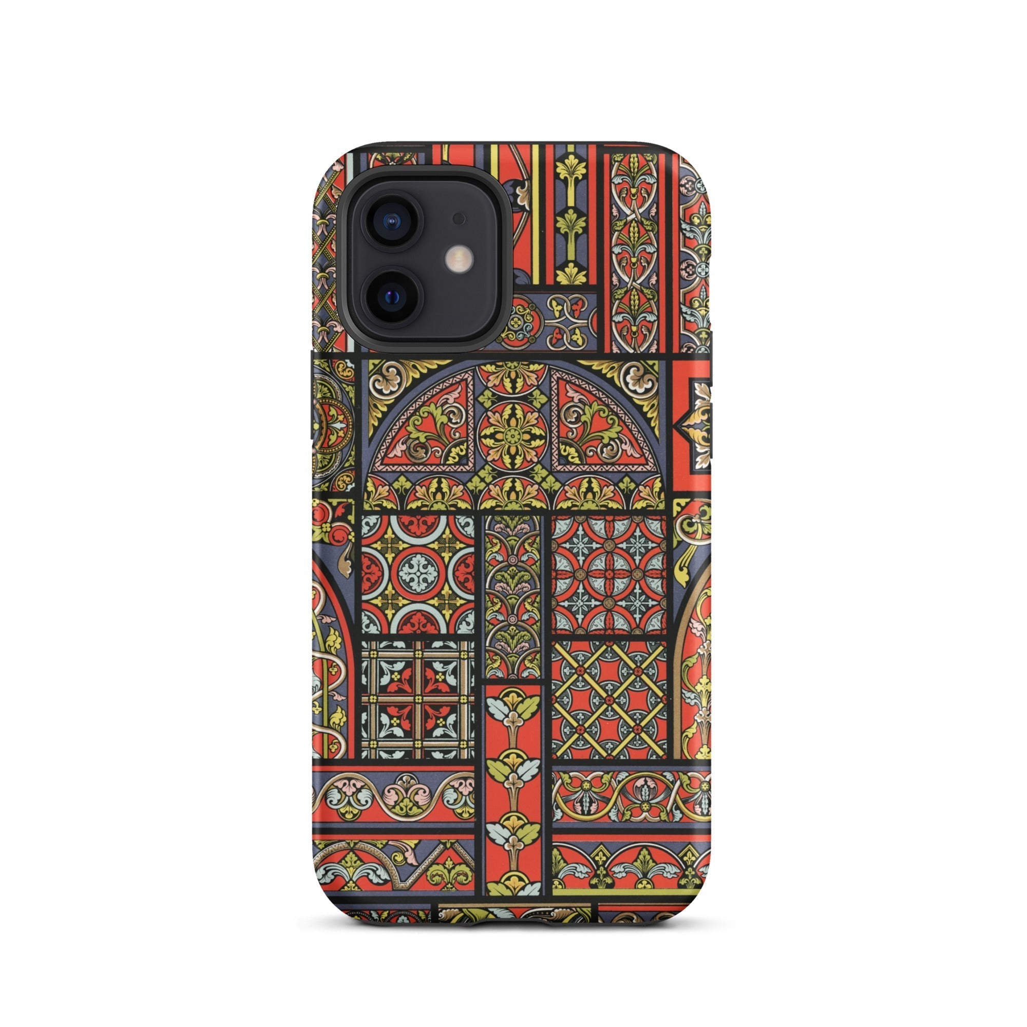 Medieval Stained Glass Windows Auguste Racinet Iphone Case, 12 / Matte, Stained Glass Patterned Phone Case