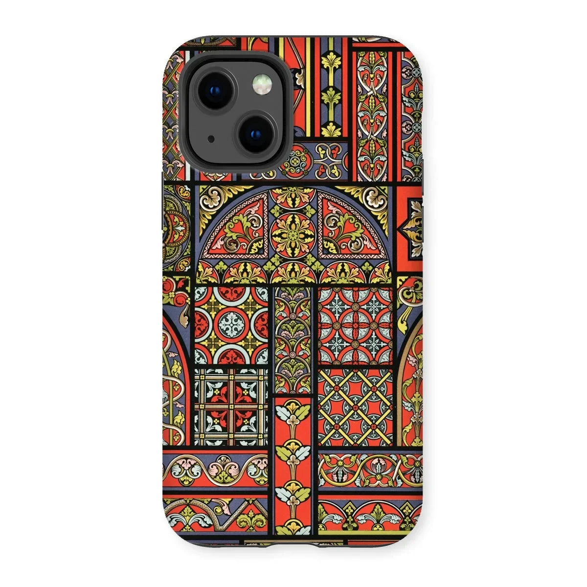 Medieval Stained Glass Windows - Auguste Racinet Iphone Case, 13 / Matte, Phone Case Colorful Medieval Stained Glass Window Patterns