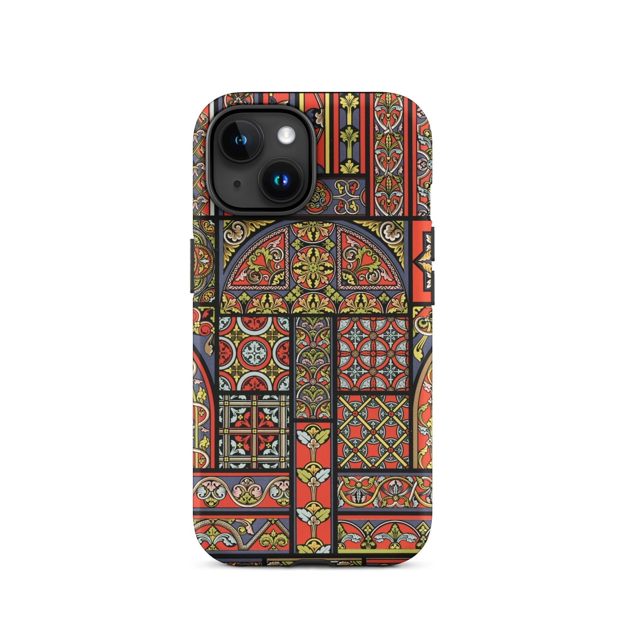 Medieval Stained Glass Windows Auguste Racinet Iphone Case, 15 / Matte, Stained Glass Patterned Phone Case
