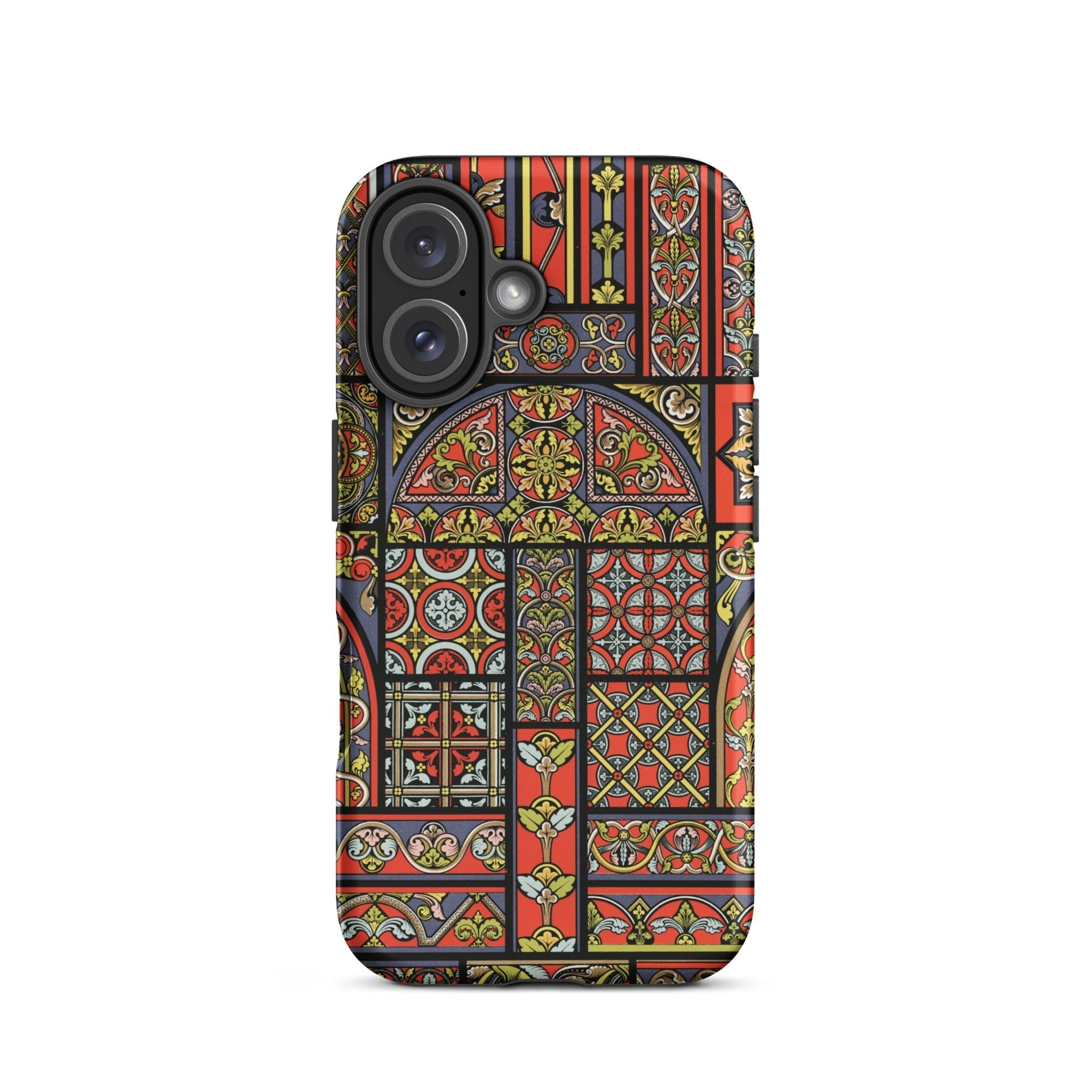 Medieval Stained Glass Windows Auguste Racinet Iphone Case, 16 / Matte, Stained Glass Patterned Phone Case