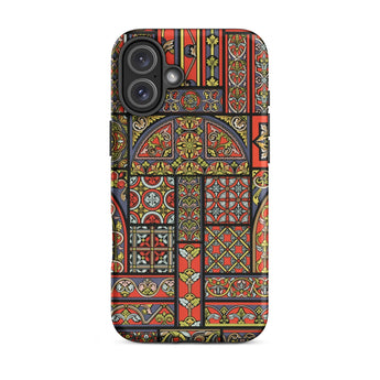 Medieval Stained Glass Windows - Auguste Racinet Iphone Case, 16 Plus / Matte, Stained-glass Patterned Phone Case
