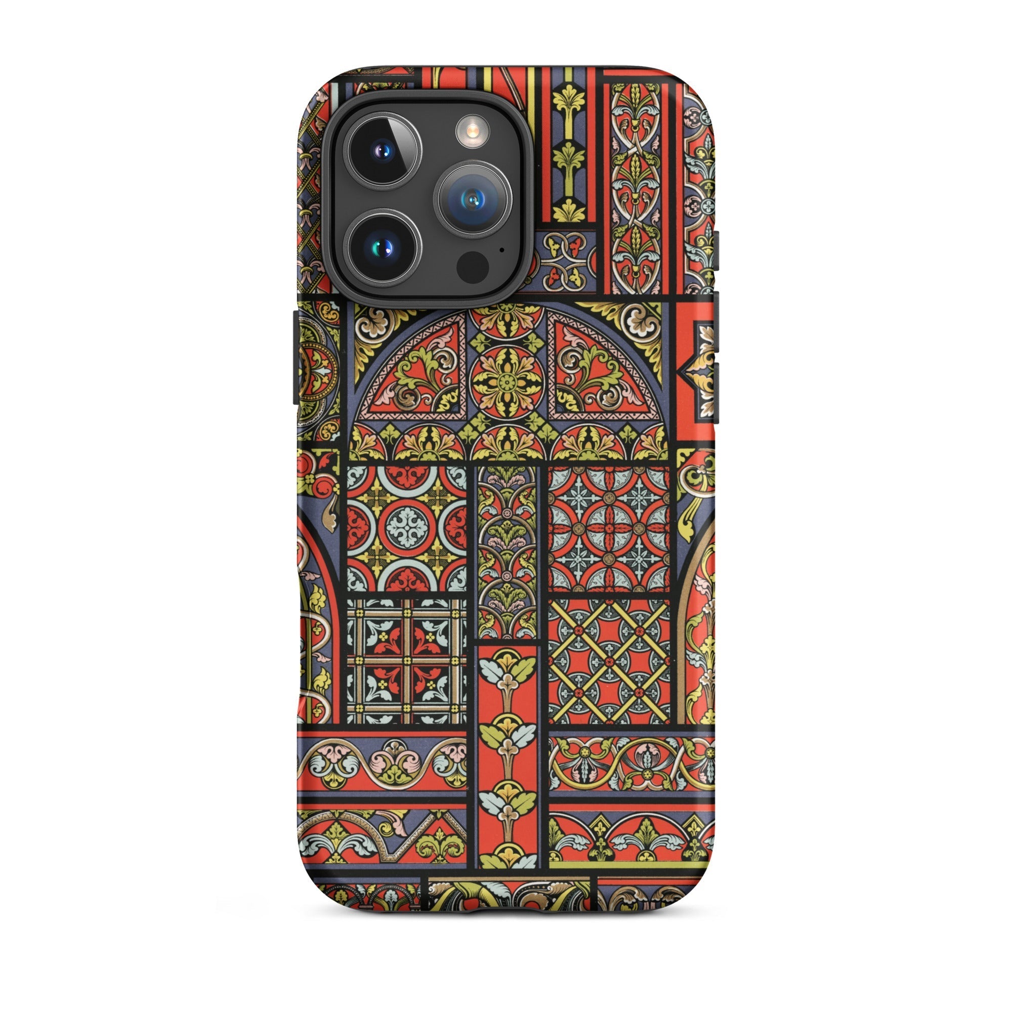 Medieval Stained Glass Windows - Auguste Racinet Iphone Case, 16 Pro Max / Matte, Stained-glass Patterned Phone Case