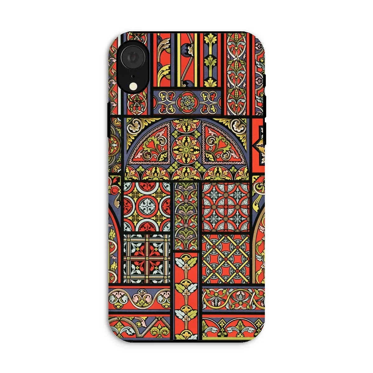 Medieval Stained Glass Windows - Auguste Racinet Iphone Case, Xr / Matte, Phone Case Colorful Medieval Stained Glass Window Pattern