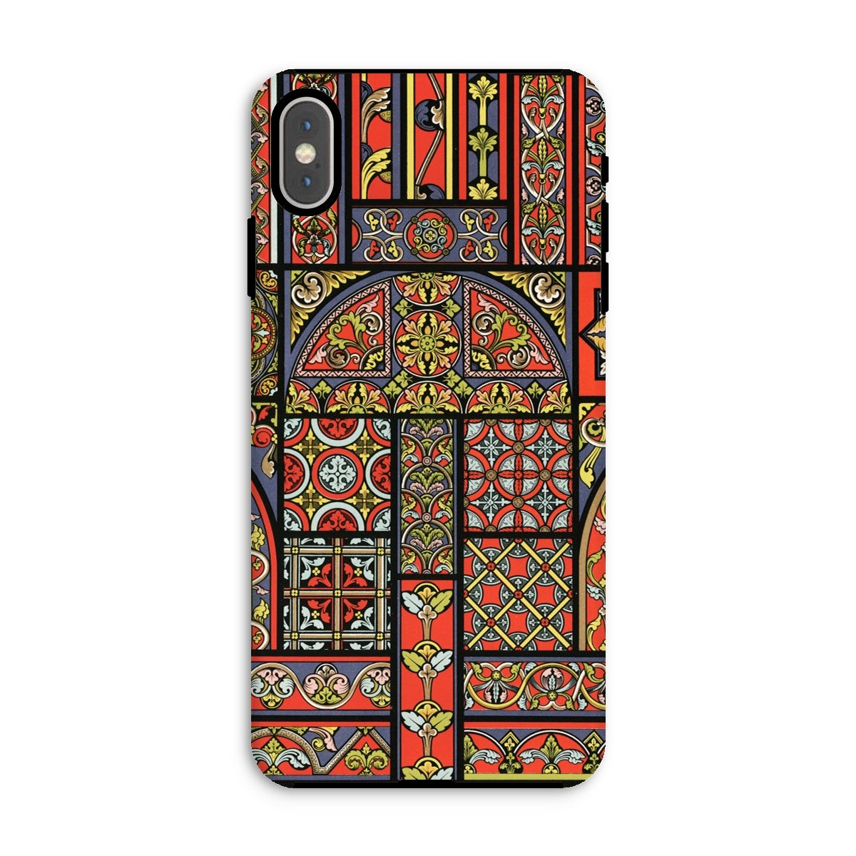 Medieval Stained Glass Windows Auguste Racinet Iphone Case, Xs Max / Matte, Phone Case Colorful Medieval Stained Glass Window Pattern