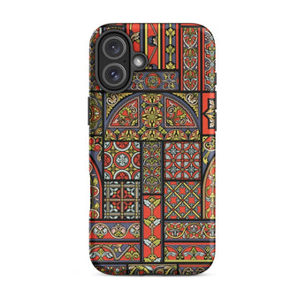 Medieval Stained Glass Windows - Auguste Racinet Phone Case Iphone 16 Plus / Matte Stained-glass Patterned Phone Case Medieval Stained