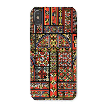 Medieval Stained Glass Windows - Auguste Racinet Phone Case Iphone x / Matte Phone Case Colorful Medieval Stained Glass Window Pattern