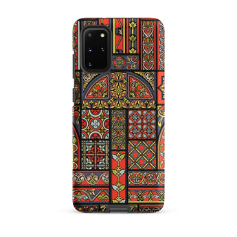 Medieval Stained Glass Windows - Auguste Racinet Phone Case Samsung Galaxy S20 Plus / Matte Vibrant Red Gold Ornate Phone Case Intricate
