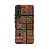 Medieval Stained Glass Windows - Auguste Racinet Phone Case Samsung Galaxy S22 Plus / Matte Vibrant Red Gold Ornate Phone Case Intricate
