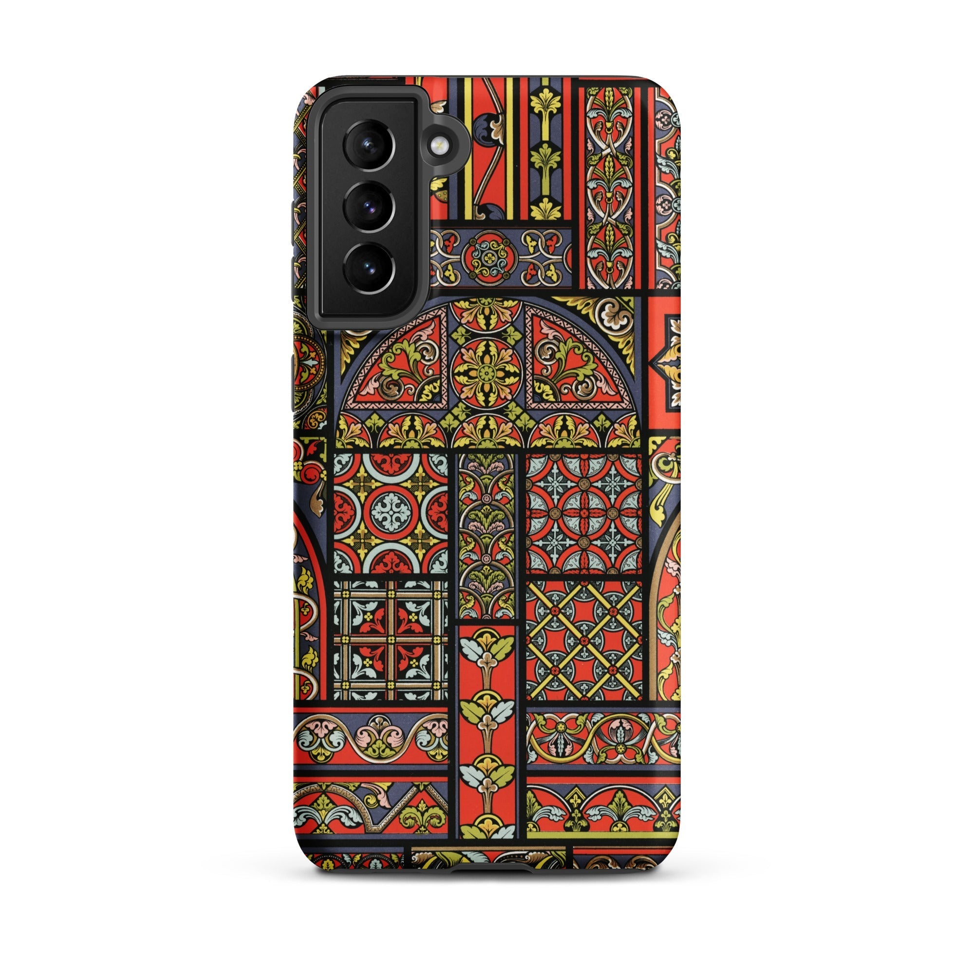 Medieval Stained Glass Windows Auguste Racinet Samsung Case, Galaxy S21 Plus / Matte, Smartphone Case Colorful Stained Glass Window Pattern