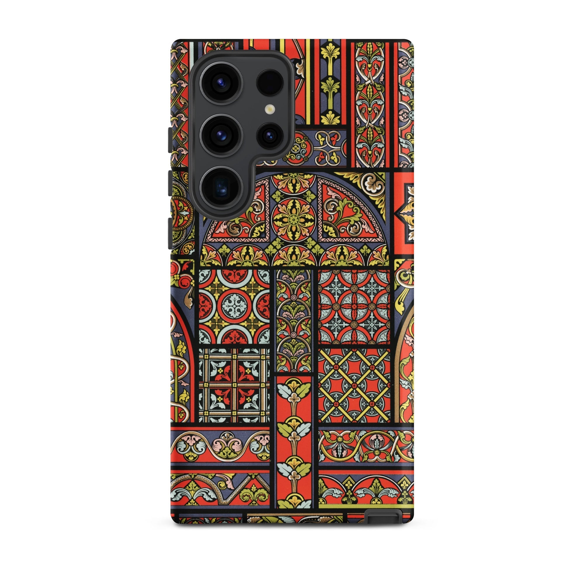 Medieval Stained Glass Windows Auguste Racinet Samsung Case, Galaxy S23 Ultra / Matte, Smartphone Case Colorful Stained Glass Window Pattern