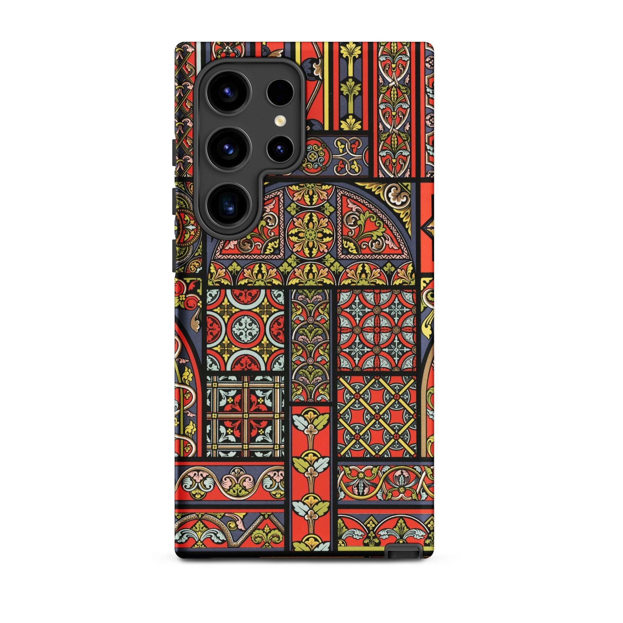 Medieval Stained Glass Windows Auguste Racinet Samsung Case, Galaxy S24 Ultra / Matte, Smartphone Case Colorful Intricate Stained Glass