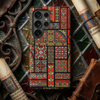 Medieval Stained Glass Windows - Auguste Racinet Samsung Galaxy Case, Mobile Phone Cases, Toby Leon