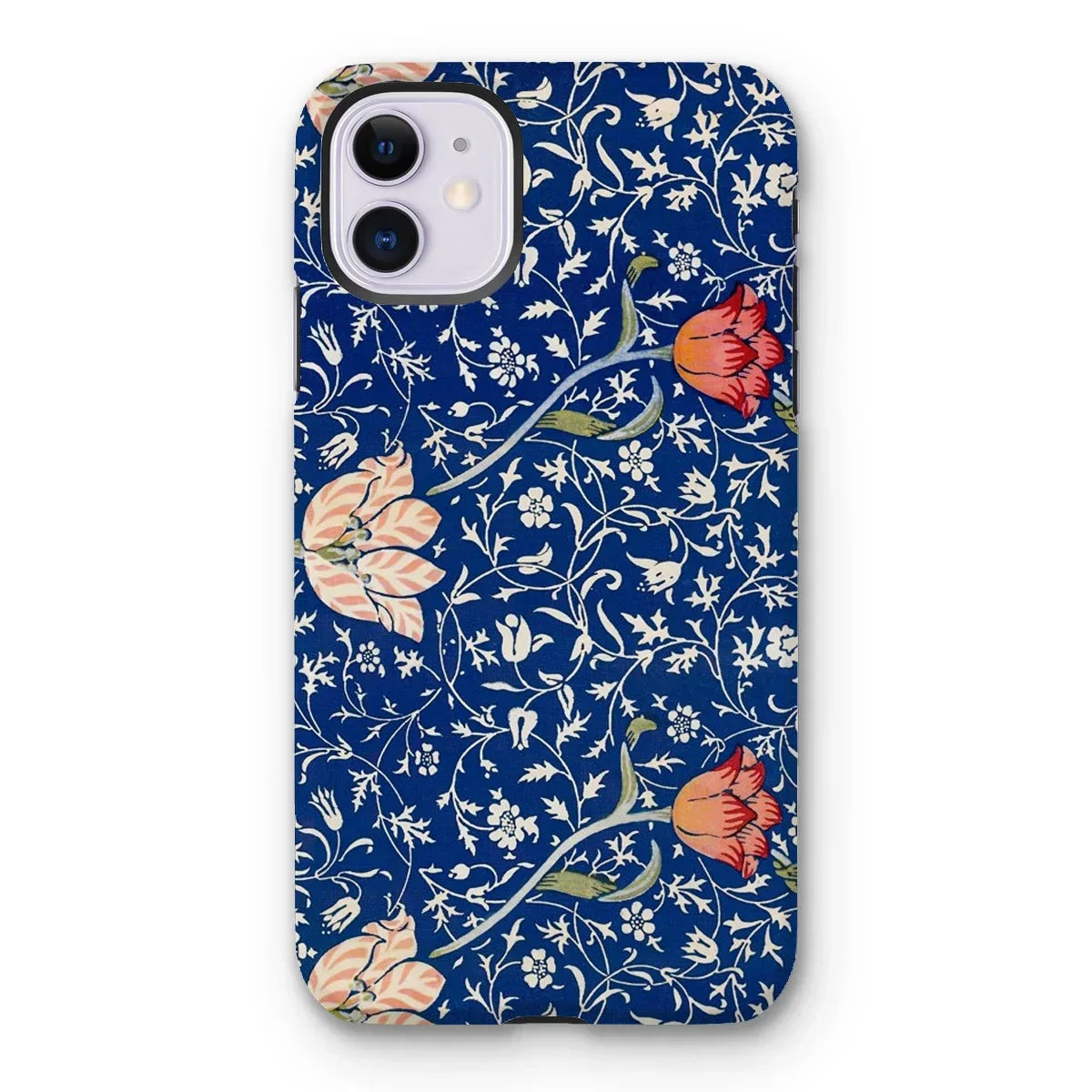 Medway - William Morris Victorian Era Iphone Case, 11 / Matte, Floral-patterned Iphone Case Navy Blue Background Colorful Flower
