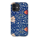Medway - William Morris Victorian Era Iphone Case, 12 / Matte, Floral-patterned Iphone Case Navy Blue Background Colorful Flower