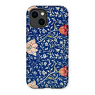 Medway - William Morris Victorian Era Iphone Case, 14 / Matte, Floral Patterned Phone Case Navy Blue Background Colorful
