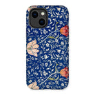 Medway - William Morris Victorian Era Iphone Case, 14 Plus / Matte, Floral-patterned Phone Case Dark Blue Background Colorful Flower