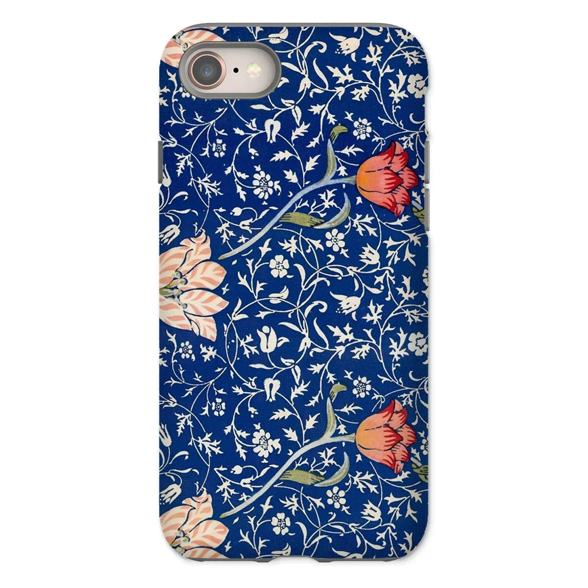 Medway - William Morris Victorian Era Iphone Case, 8 / Matte, Floral Patterned Phone Case Navy Blue Background Colorful