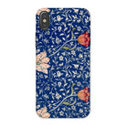 Medway - William Morris Victorian Era Iphone Case, x / Matte, Floral Patterned Phone Case Dark Blue Background Colorful