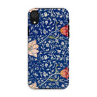 Medway - William Morris Victorian Era Iphone Case, Xr / Matte, Floral-patterned Phone Case Dark Blue Background Colorful Flower
