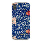 Medway - William Morris Victorian Era Iphone Case, Xs / Matte, Floral Patterned Phone Case Dark Blue Background Colorful