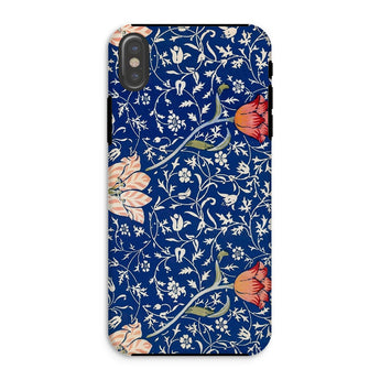 Medway - William Morris Victorian Era Iphone Case, Xs / Matte, Floral Patterned Phone Case Dark Blue Background Colorful