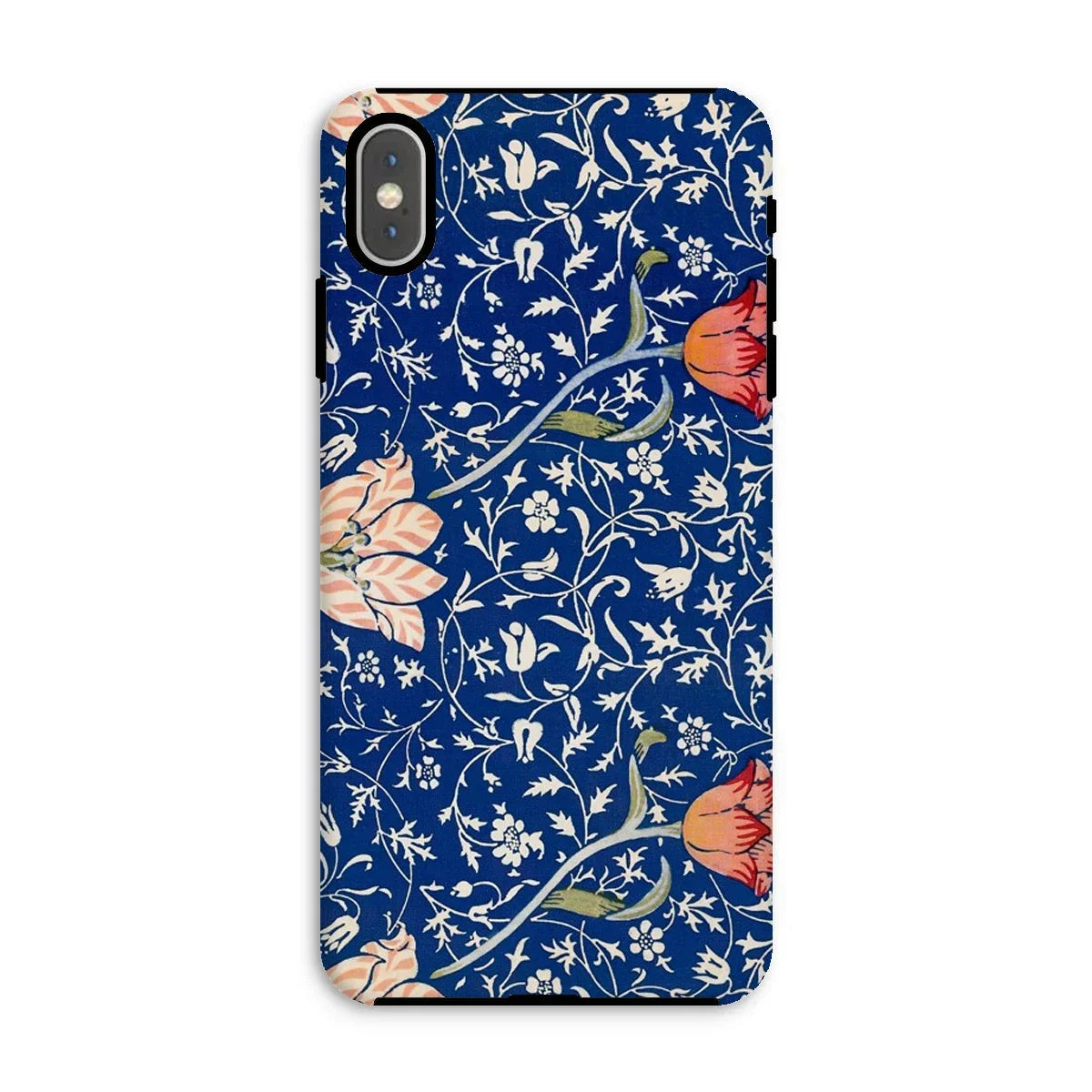 Medway - William Morris Victorian Era Iphone Case, Xs Max / Matte, Floral Patterned Phone Case Blue Background Colorful Flower