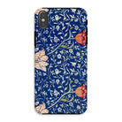 Medway - William Morris Victorian Era Iphone Case, Xs / Tough Phone, Floral Patterned Phone Case Dark Blue Background Colorful