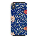 Medway - William Morris Victorian Era Phone Case Iphone Xs / Matte Floral Patterned Phone Case Dark Blue Background Colorful William