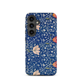 Medway - William Morris Victorian Era Phone Case Samsung Galaxy S24 / Matte Navy Blue Phone Case Adorned Delicate Floral Pattern William
