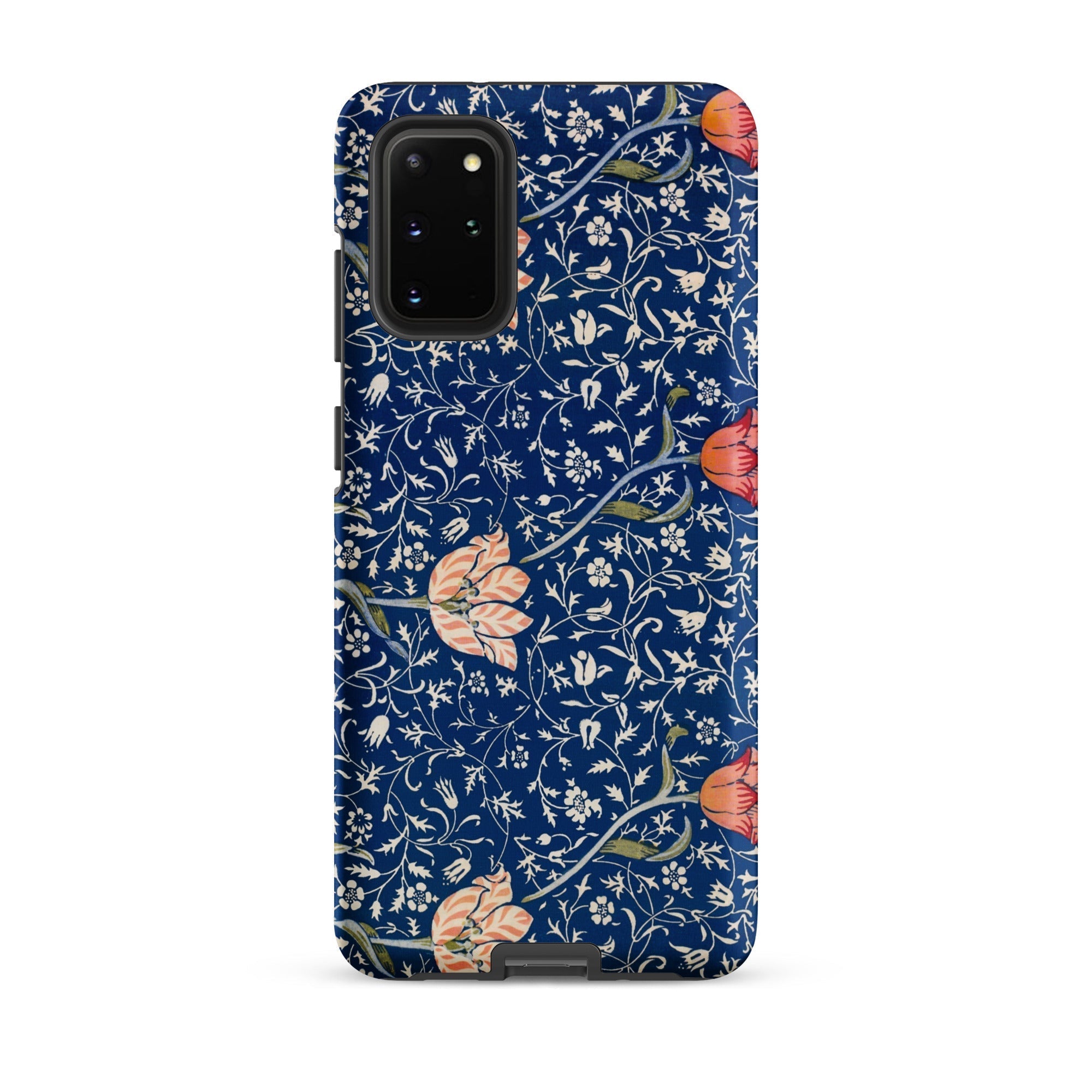 Medway William Morris Victorian Era Samsung Case, Galaxy S20 Plus / Matte, Dark Blue Phone Case Intricate Floral Vine Pattern