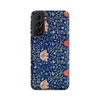 Medway - William Morris Victorian Era Samsung Case, Galaxy S21 Fe / Matte, Smartphone Case Blue Floral Pattern