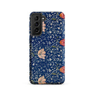 Medway William Morris Victorian Era Samsung Case, Galaxy S21 / Matte, Dark Blue Smartphone Case Floral Pattern Light Colored Leaves