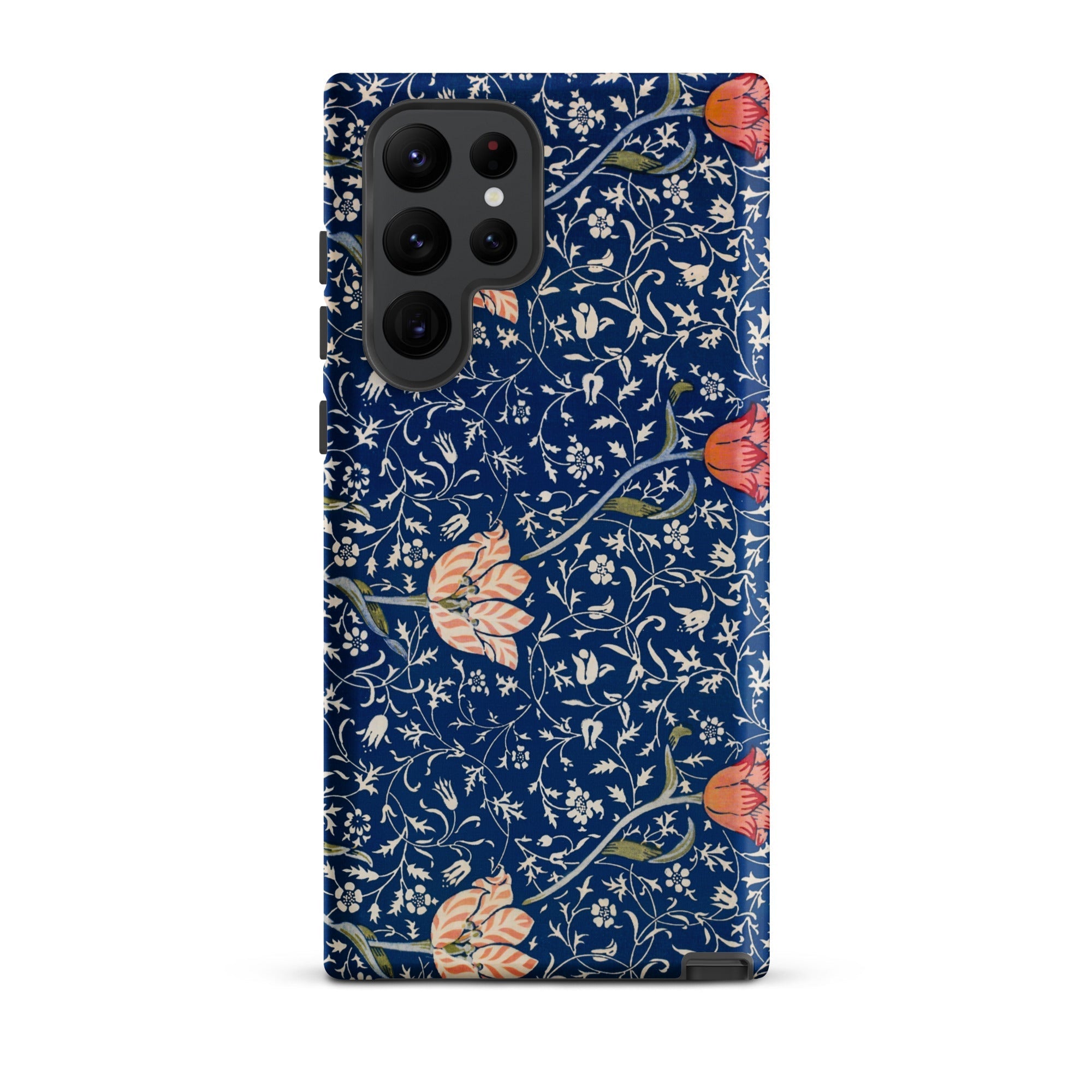 Medway William Morris Victorian Era Samsung Case, Galaxy S22 Ultra / Matte, Smartphone Dark Blue Floral Patterned Case