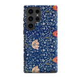 Medway - William Morris Victorian Era Samsung Case, Galaxy S23 Ultra / Matte, Dark Blue Phone Case Floral Pattern Orange Pink
