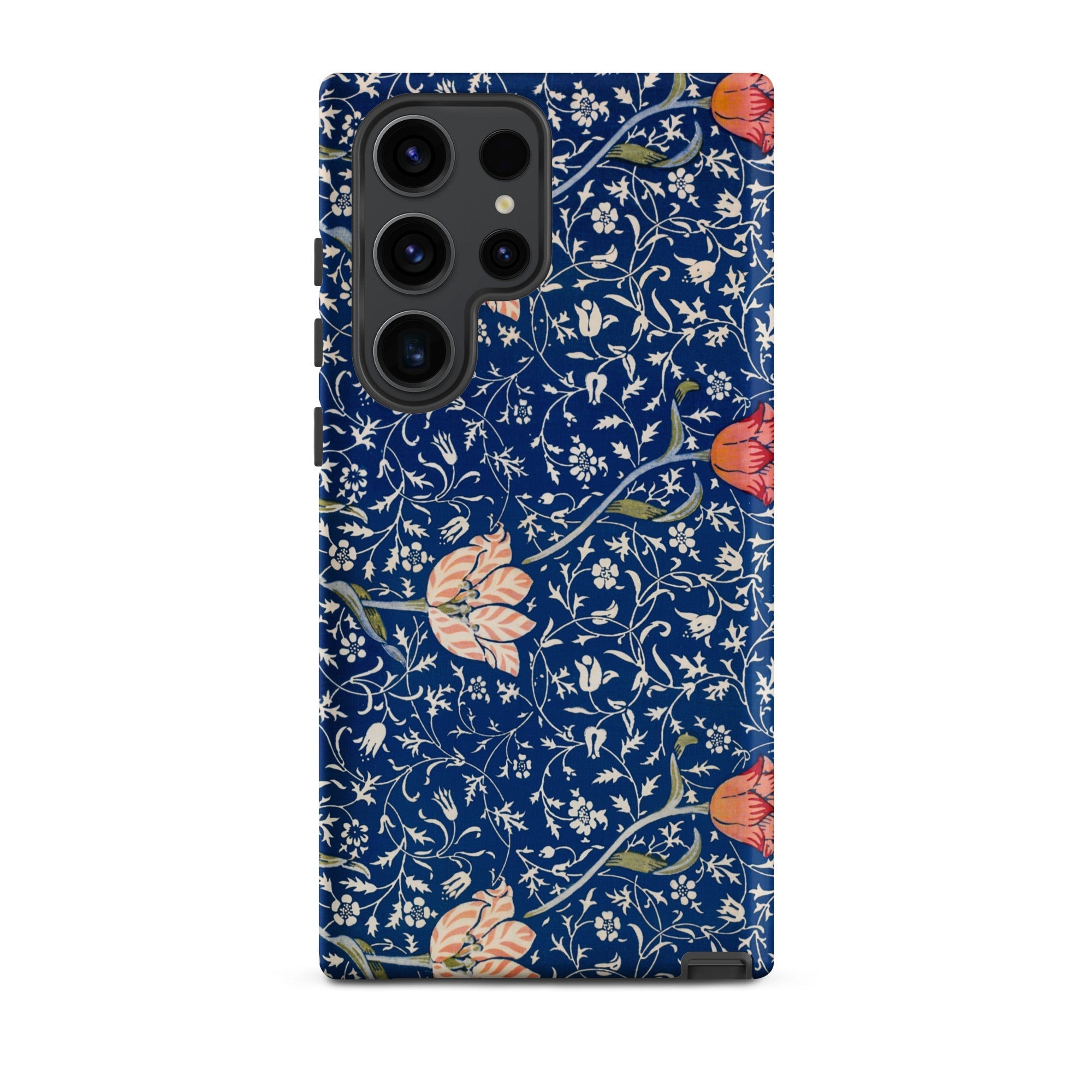 Medway William Morris Victorian Era Samsung Case, Galaxy S23 Ultra / Matte, Dark Blue Phone Case Floral Pattern Orange Pink