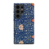 Medway - William Morris Victorian Era Samsung Case, Galaxy S24 Ultra / Matte, Dark Blue Smartphone Case White Green Orange Floral