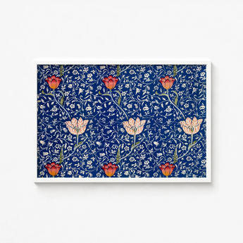 Framed Artwork Pattern Stylized Red Peach Tulips Delicate William Morris’s Floral, Opus, Behold Medway