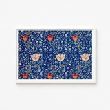 Framed Artwork Dense Intricate Floral Pattern Bold Red William Morris’s, Opus, Behold Medway