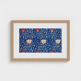 Medway - William Morris Victorian Floral Art Print / Canvas Framed Navy Blue Background Intricate Morris’s, Opus, Behold Prints
