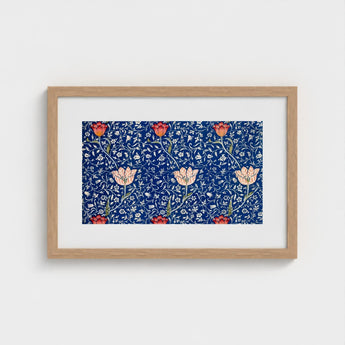 Medway - William Morris Victorian Floral Art Print / Canvas Framed Navy Blue Background Intricate Morris’s, Opus, Behold Prints