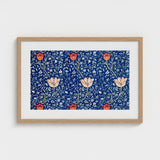 Medway - William Morris Victorian Floral Art Print / Canvas Framed Navy Blue Background Intricate White Morris’s, Opus, Behold Prints
