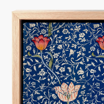 Framed Artwork Vibrant Blue Fabric Intricate Floral Patterns William Morris’s, Opus, Behold Medway