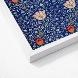Framed Artwork Vibrant Blue Background Intricate Floral Patterns William Morris’s, Opus, Behold Medway
