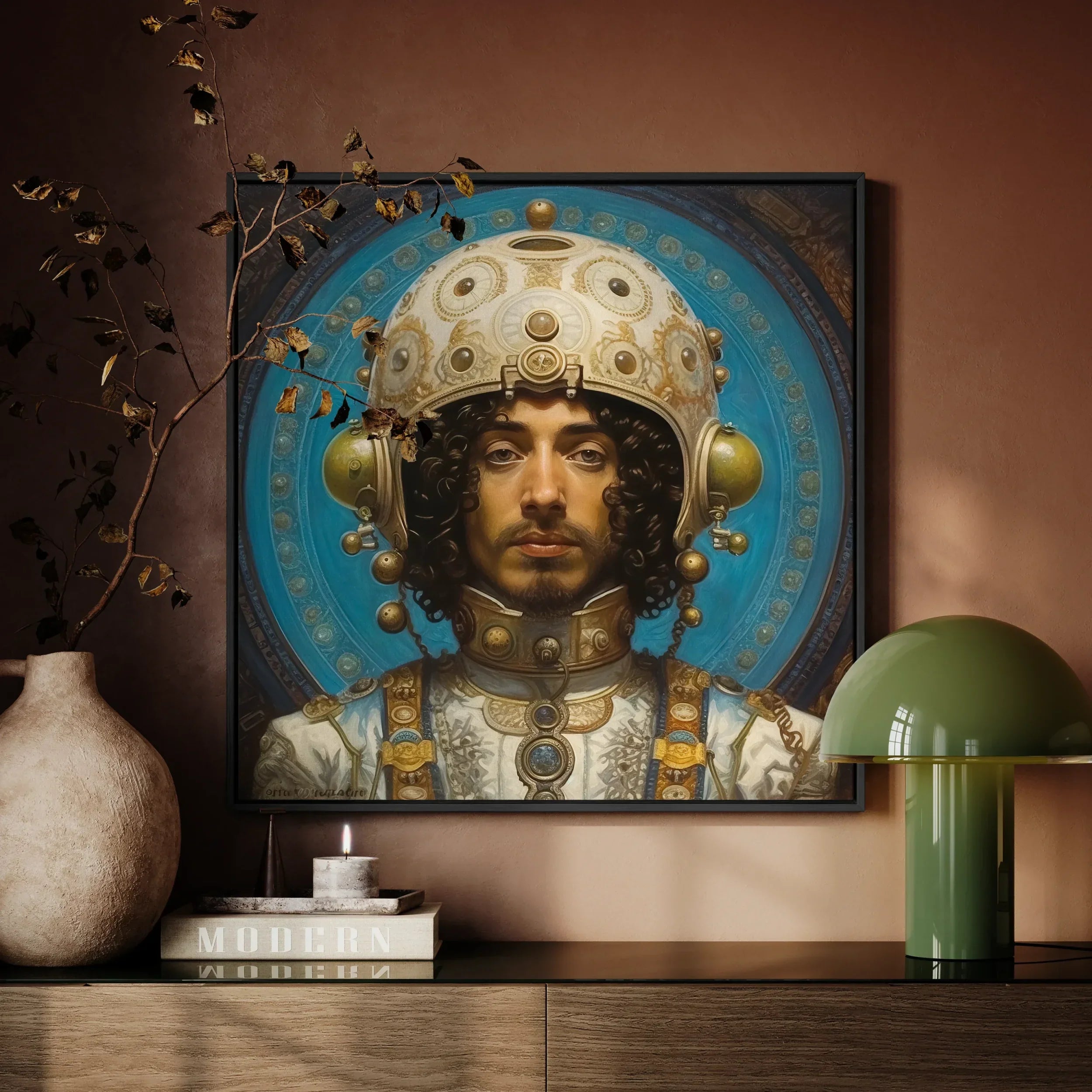 Mehdi - Gay Arabic Astronaut Art Framed Canvas