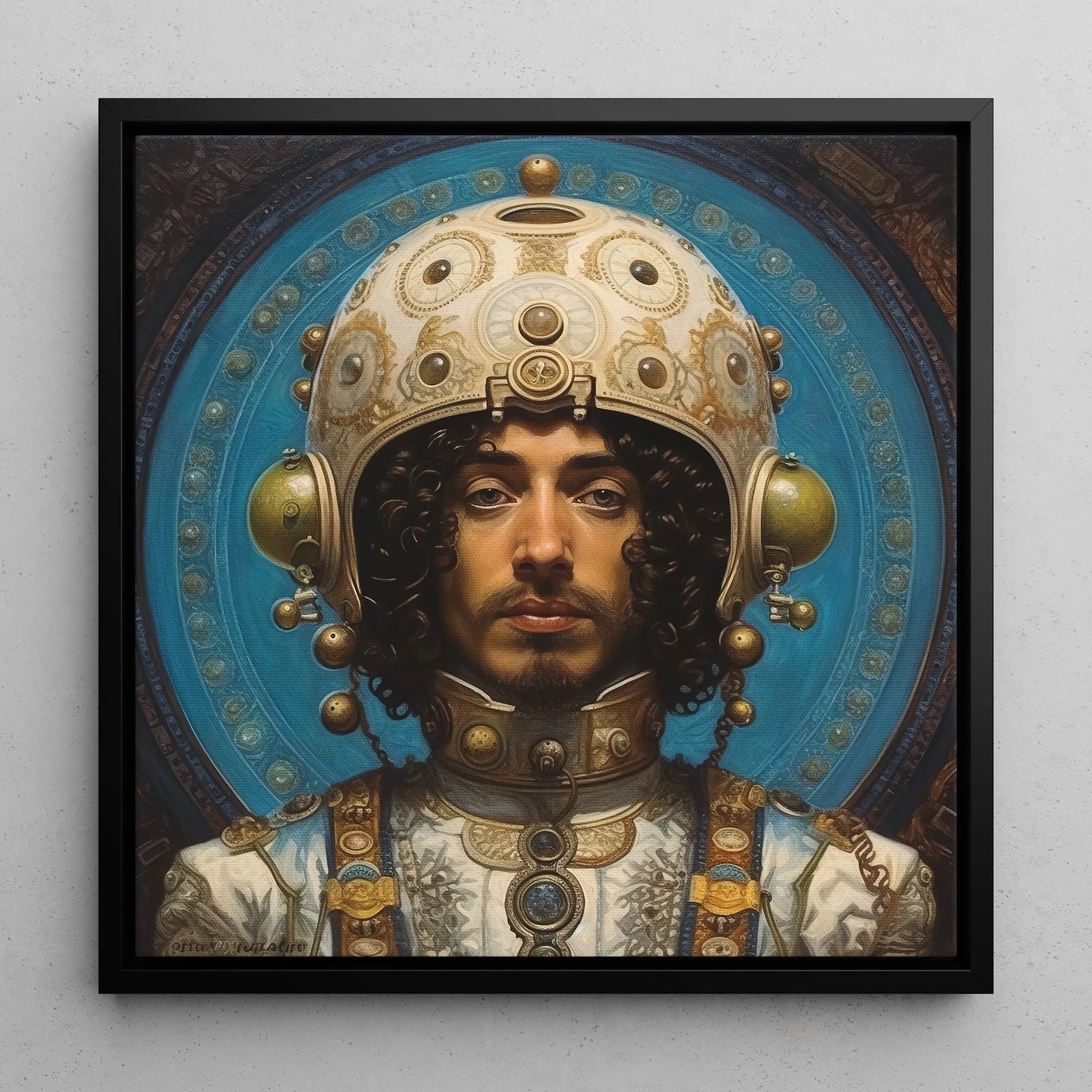 Mehdi - Gay Muslim Astronaut Float Frame Canvas - Posters Prints & Visual Artwork - Aesthetic Art